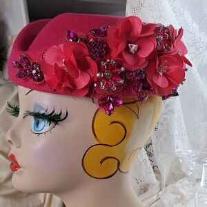 Elegant Pink Floral Women's Hat